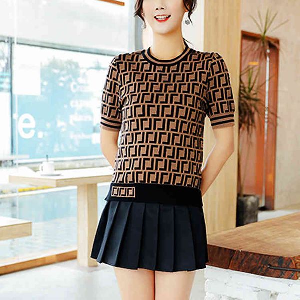 

2022 summer letter short sleeve summer new fashion casual cotton bag short-sleeved slim women's simple and comfortable all-match t-shir, White