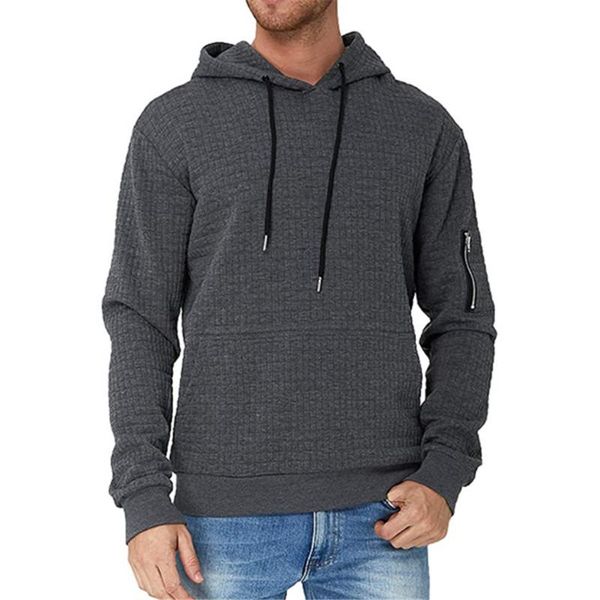 

men's hoodies & sweatshirts autumn solid color hooded sweatshirt korean loose mens casual sports trend plaid hoodie men tracksuit sweat, Black