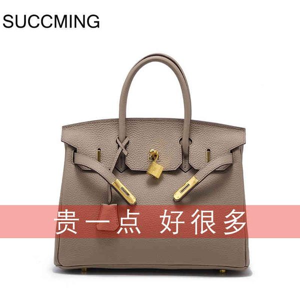 

h family lychee pattern real large capacity togo leather women's one shoulder handbag luxury designer