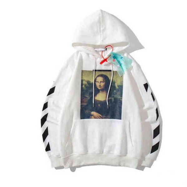 

classic mens loose offs sweatshirts fashion brand hoodie designers luxury pullover back oil paint arrow x men women t shirt ou4x, Black