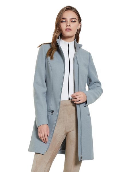 

miegofce solid zip up overcoat k4dk#, Black