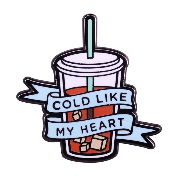 

iced coffee pin badge, Blue