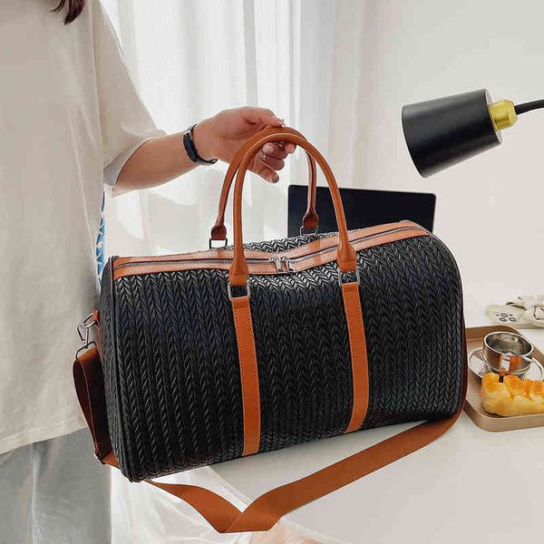 Luxus Designer Duffle Bag Frauen Pu Leder Große Kapazität Weibliche Gepäck und Handtaschen Damen Reisetaschen 220630