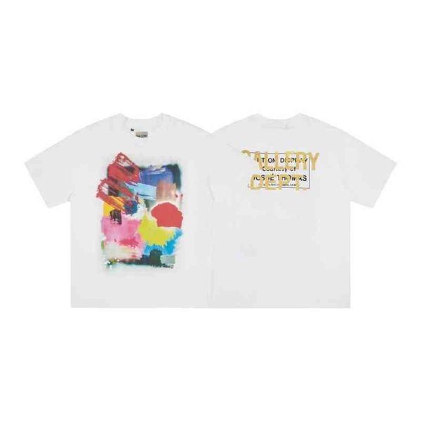 

2022 designer tshirts galleryes spring summer new high street graffiti print short sleeve k40p, White;black