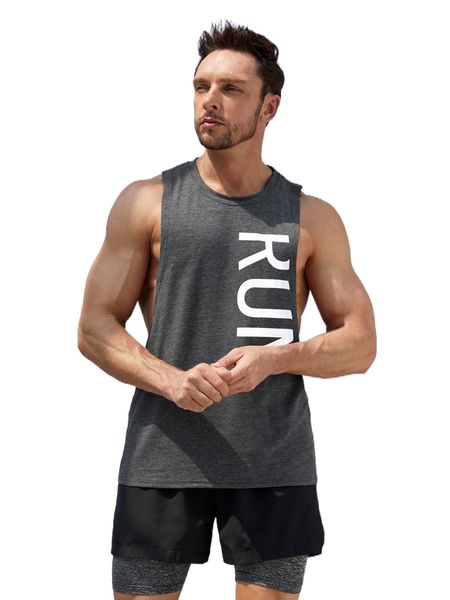 

men letter graphic sports tank 83i6#, White;black
