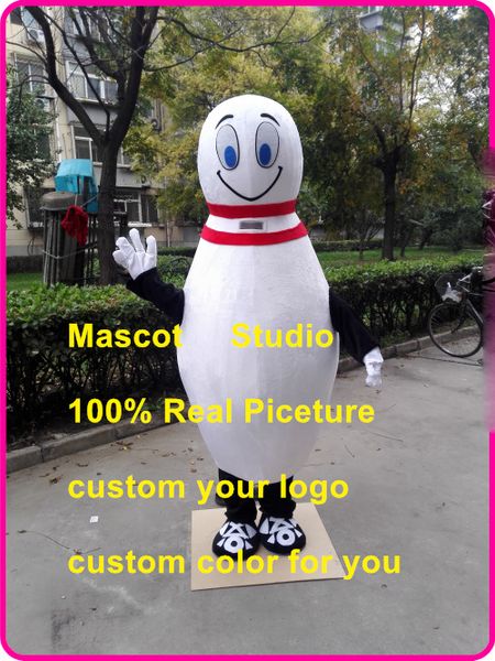 Bowling Pin Mascot Costume Custom Fancy Costume Anime Kit Mascotte Tema Fancy Dress Costume di Carnevale 401466