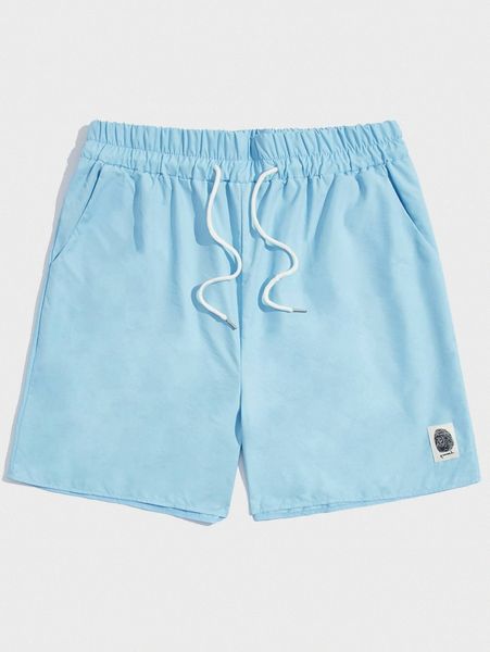 

romwe guys fingerprint graphic drawstring shorts x0zd#, White;black