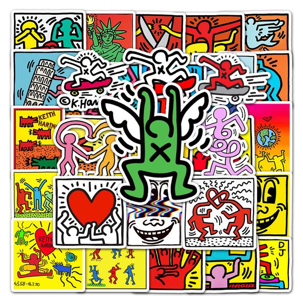 

50pcs keith haring waterproof sticker for decal lapmotorcycle luggage snowboard car graffiti stickers decal decoration