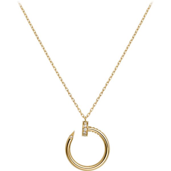 

nail head and tail diamond necklace 18k gold, Silver