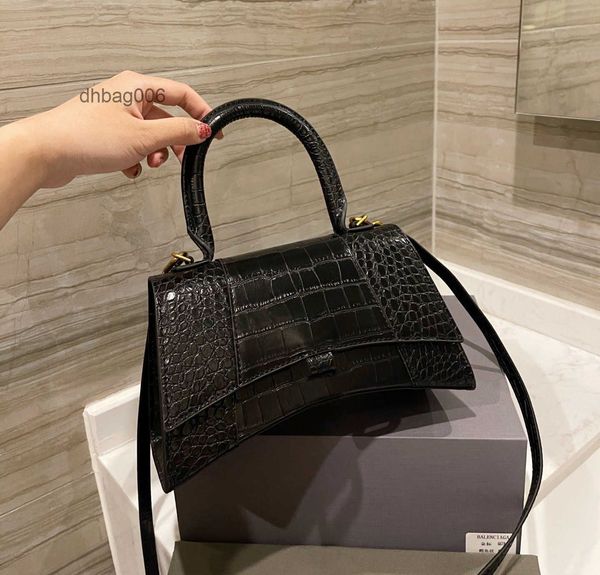 

2022 designer balencaigass luxury hourglass ladies bag crocodile pattern handbag leather women totes purses classic crossbody