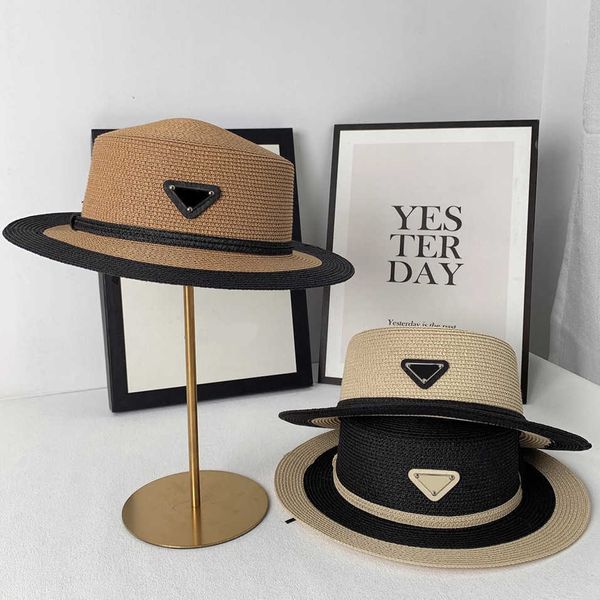 Designer Straw Hat visor Mulheres de alta qualidade Capces de balde Mens Sun Fisherman Caps Beach Spring e Summer Dress British for Travel Holiday Holiday