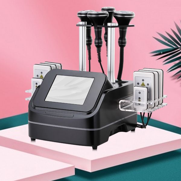 6 em 1 40kHz 80k Radio -frequência ultrassônica Ultrassonic Sulming Slimming Cellulite RF Vacuum System Cavitation Machine