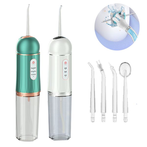 

oral irrigator dental water jet cordless portable power water flosser dental teeth whitening cleaner with 4 irrigator nozzlesnew