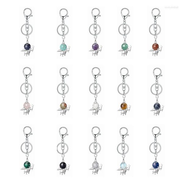 Keychains Silber Frauen Märchen Anhänger Schlüsselbund für Auto -Tür -Taschen Männer Custom Winkel Flügel Magie Zauberstab Kristallschlüsselkette Metallschlüsselring ENEK22