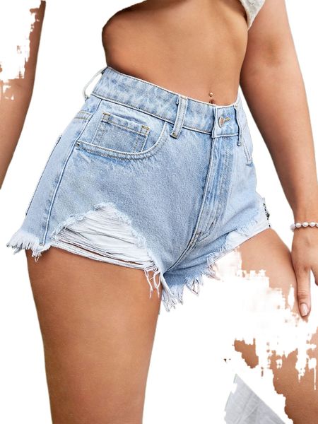 

raw hem denim shorts s4pd#, White;black