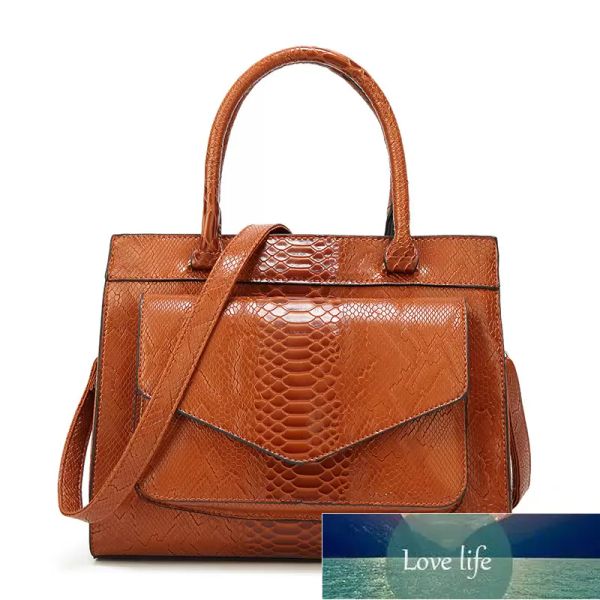 

new snake pattern portable big bag european and american style women's simple generous one-shoulder fashion bag, Black;red