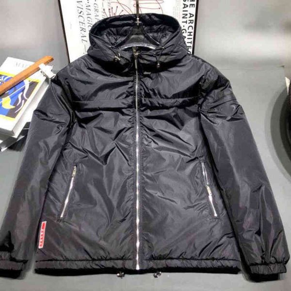 

men's hooded down jacket fashion brand pra original casual wear warm and comfortable waterproof fabric zipper windbreaker 22 selling ja, Black;brown