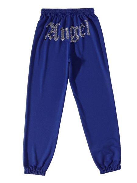 

rhinestone letter pattern drawstring waist sweatpants 970z#, Black;white