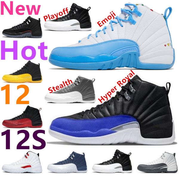 Emoji 12 12s Utility Grind Basketball Shoes Stealth Dark Concor Indigo Flu Game Player Эксклюзивный OVO White Reverse Taxi Fiba Gamma Blue Womens Mens Trainer Sneakers