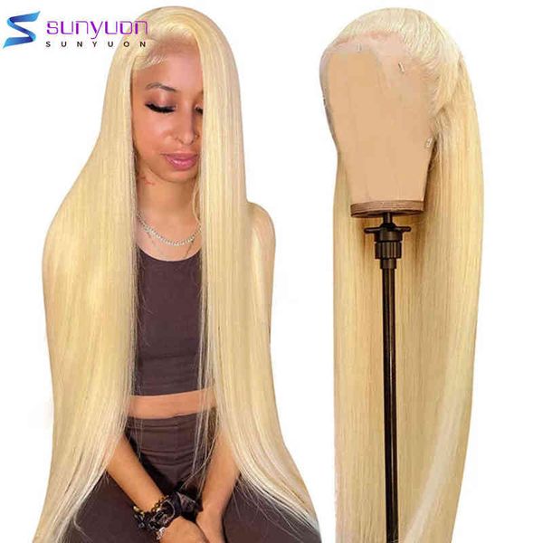 Frauen Haar Synthetische 13x6 613 Honig Blonde Farbe Spitze Front Menschliche Perücken für HD Transparent Brasilianische Remy 13x4 Gerade Frontal Perücke 0527