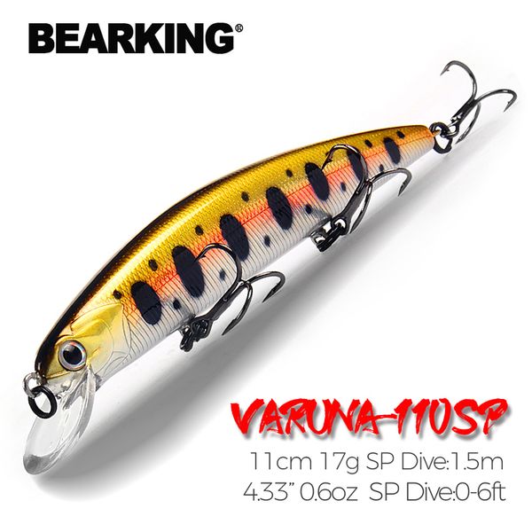 

bearking 11cm 17g dive 1 5m super weight system long casting sp minnow model fishing lures hard bait quality wobblers 220721