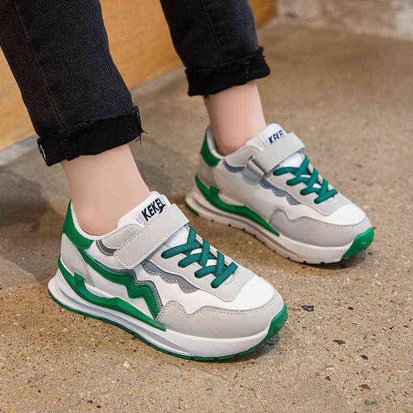 

children chunky sneakers 2022 new autumn stripes kids casual shoes black summer beige solid boys girls trainers y220510, Black;red