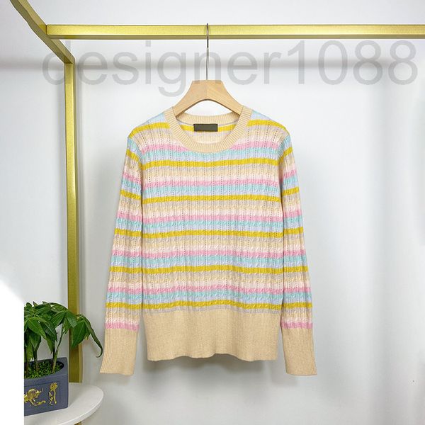 

women's sweaters designer 2022 spring and autumn new cashmere knitting lady color stripe commuting round neck long sleeve sweater rzzy, White;black