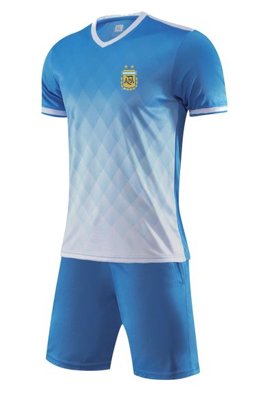 Argentina da uomo Bambini Tempo libero Home Kit Tute Uomo Camicia sportiva a maniche corte ad asciugatura rapida Magliette sportive da esterno Top Pantaloncini