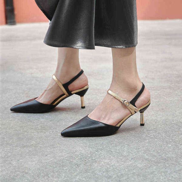 

dress shoes women sandals brand thin heel summer outdoor gladiator party sandal narrow band zapatos mujer 220318, Black