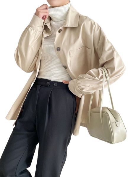 

dazy drop shoulder pocket patched coat m8yn#, Black