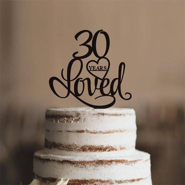 Età personalizzata Topper per torta di buon compleanno 30 anni Amato Topper per torta di compleanno30esimo anniversario Cake Topper Decor Supplies 220608