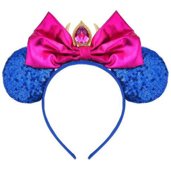 

girls rhinestone crown hair accessories halloween christmas mouse ears headband children hair sticks baby kids cute cosplay headdress hoop, Slivery;white