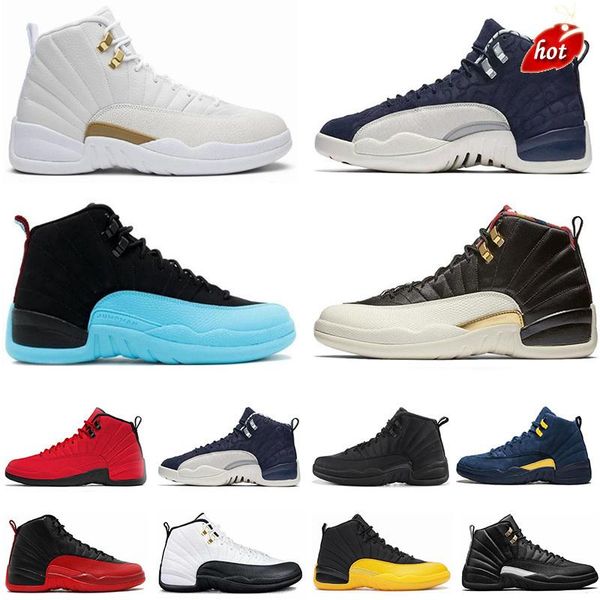 

jumpman twist 12 12s mens basketball shoes utility grind indigo flu game dark concord ovo white royalty playoff fiba gamma blue the, Black