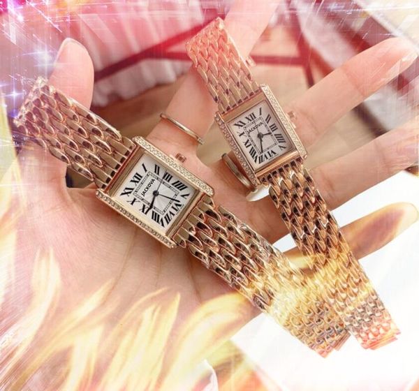 Mulher mais quente feminino casal quartzo assistir 27mmx34mm 24mmx31mm Diamantes Ring Buzel Ladies Full Fines Aço inoxidável Anniversary Gift Wristwatch