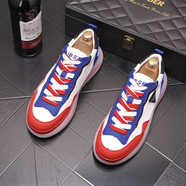 

spring fashion lace-up wedding dress party shoes comfortable thick bottom breathable sports casual sneakers quality round toe walking men&#0, Black