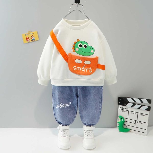 

babi boys clothing sets fashion style cotton materail long sleeve from 1 to 5 years old child kids costum, White