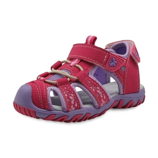 

apakowa girls sport beach sandals cutout summer kids shoes toddler sandals closed toe girls sandals children shoes eu 2132 220711, Black;red