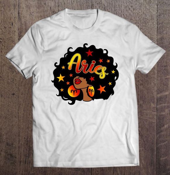 Herren-T-Shirts Aries Afro schwarze Frauen März Geburtstag Geschenke Übergroße T-Shirt Männer übergroße T-Shirt-Bluse
