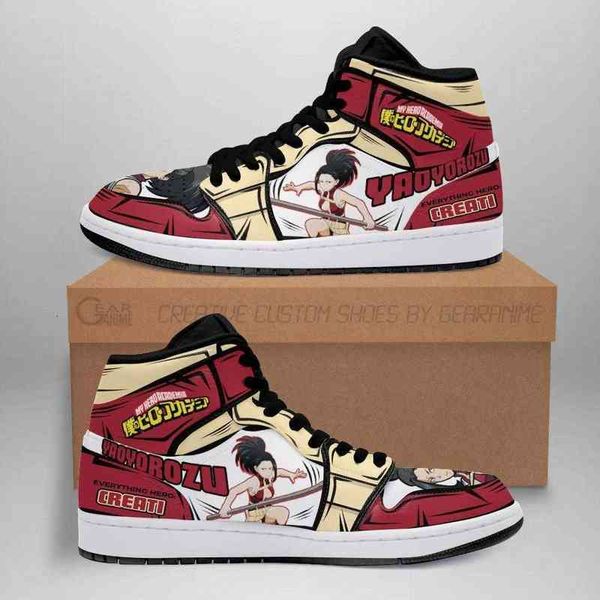 

momo sneakers custom my hero academia anime shoes, Black