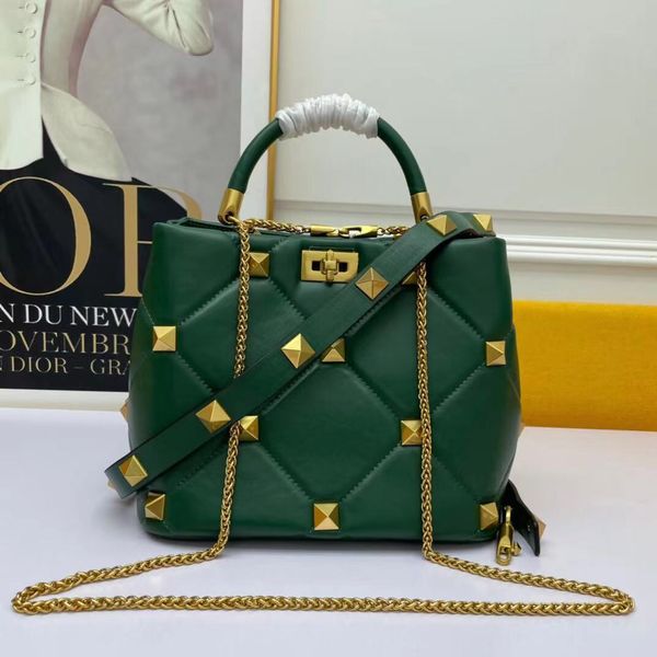 

luxury designer bags soft napa sheepskin handbags women totes with 2 removable shoulder straps rivet design european and american fashion si