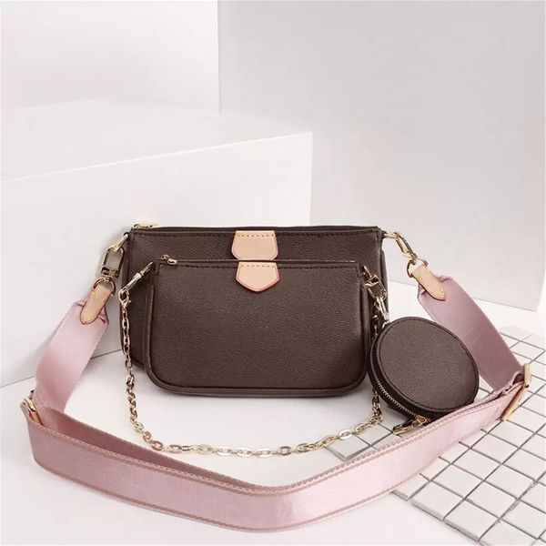 

three in one shoulder bag woman quality handbag genuine leather handle brand designer floral letters checkers plaid, Black;red