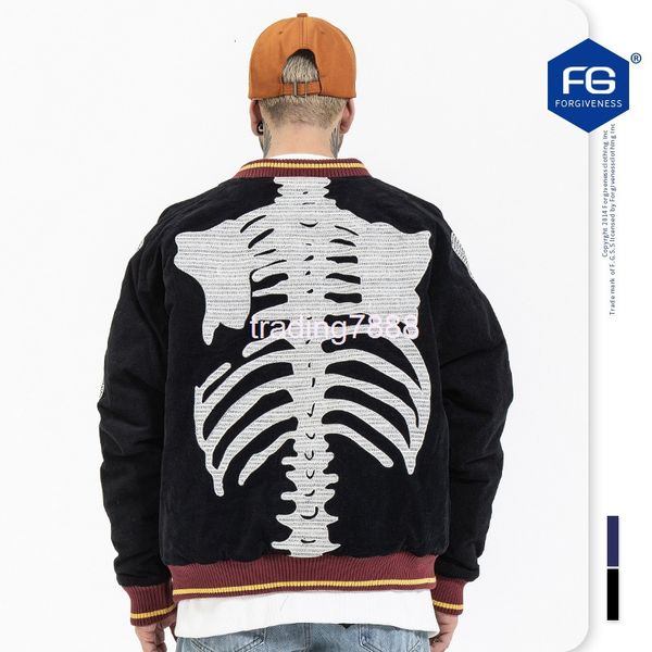 

men's sweaters fg menswear | autumn winter fashion brand embroidered veet bone suede jacket men's loose 29e6, White;black