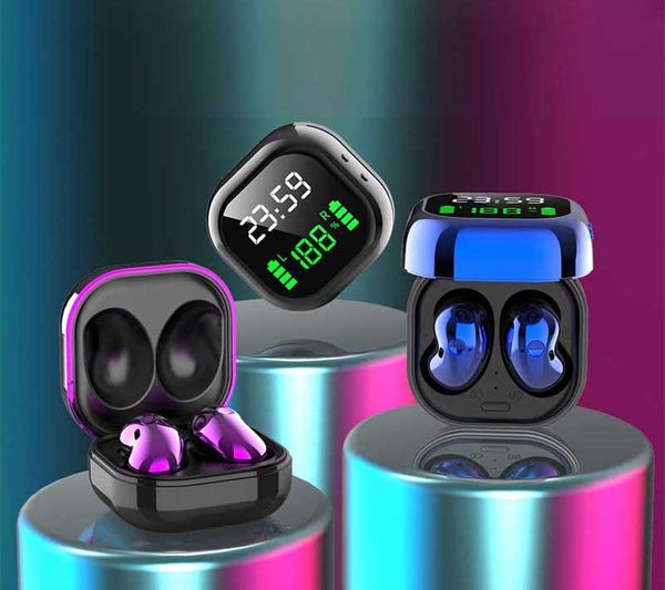 

s6 plus tws bluetooth wireless earbuds earphones color screen mini button headphones hifi sound binaural call earpieces 9d v5.1 sport headse