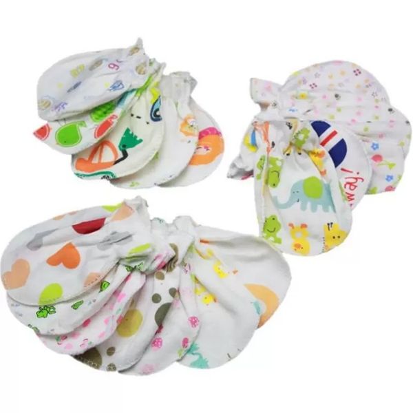 

baby loves anti grasping gloves mittens newborn infants toddler animal print mitten, White