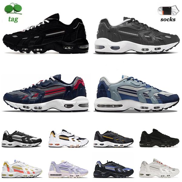 

men women designer running shoes 96 sports trainers triple black white midnight navy pure platinum magic ember blackened blue slate 96s clas
