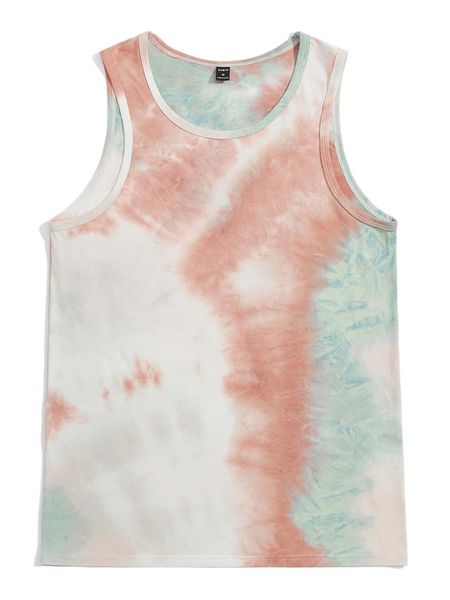 

men tie dye tank 59su#, White;black