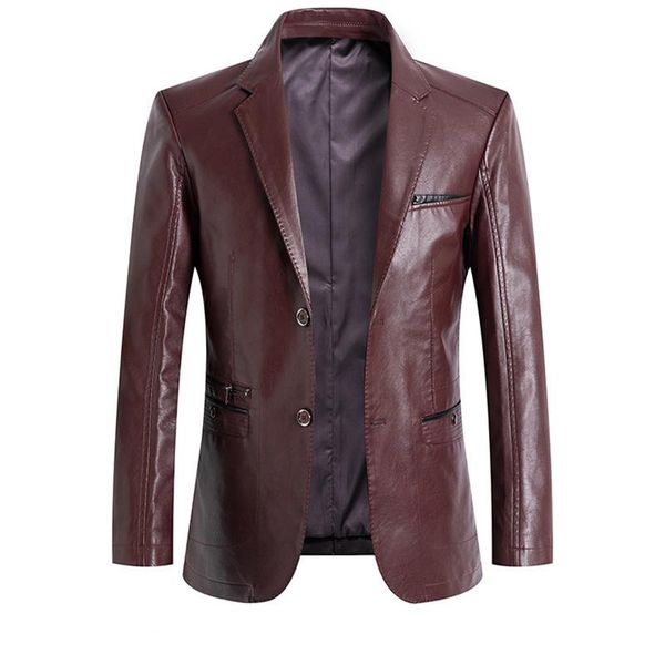 

men's suits & blazers men spring autumn slim fit suit jackets fashion leather blazer jacket oversize 7xl terno masculino, White;black