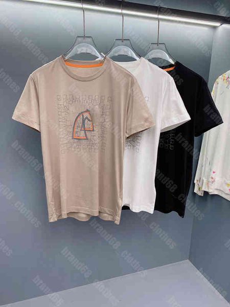 

designer cotton t shirts for men women clothes casual crew neck tee shirts aaa short sleeve pullovers equestrian knight print logo brand h., White;black