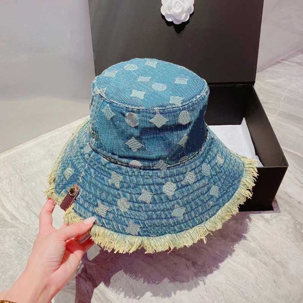 

Wide Brim Hats Designer Denim Bucket Hats Beanie Fashion Letters Cap 4 Season Baseball Caps Casquets 2 Colors High Quality, No1