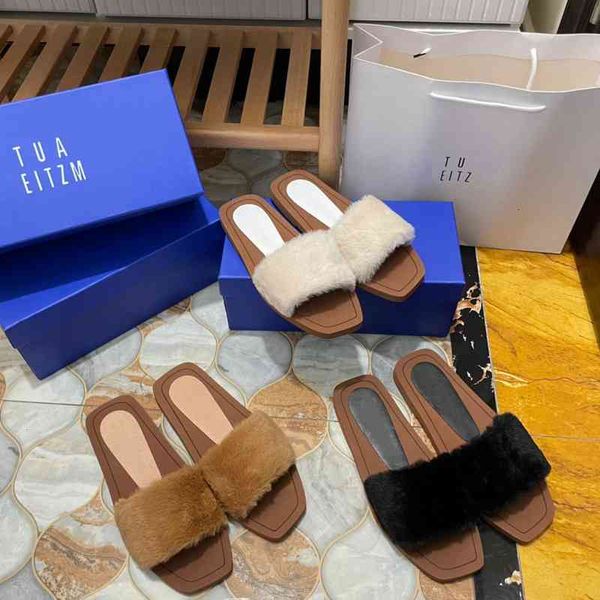 

slippers net red maomao slipper spring and summer korean soft bottom low heel casual wear off-line women's sandals j3po, Black